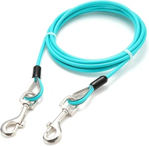 Dog Tie Out Cable,10Ft Galvanized Steel Wire Pet Leash with PVC Coating for Pets - Picture 1 of 6