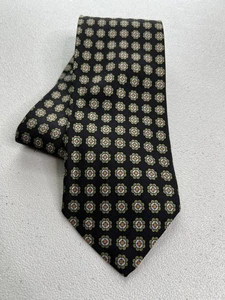 Corbata larga Robert Talbott negra con patrón floral 100 % seda cosida a mano nueva sin etiquetas - Imagen 1 de 7