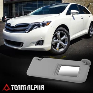 Fits 2009-2016 Toyota Venza Passenger Side Grey Car Sun Visor Sunshade w/Mirror - Bild 1 von 5