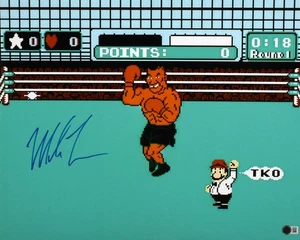 Mike Tyson handsigniertes 16x20 Punch Out Foto - Beckett Hologramm * blau * FETT - Bild 1 von 12