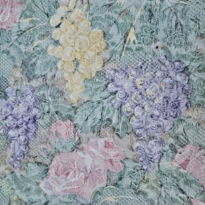 Vintage Vinyl Tablecloth Flannel Backed Floral Pastel Easter Textured 96x60” - Picture 1 of 9