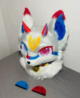 Fursuit Husky Fox Mascot (head + PAWS) Halloween Party Fur Cosplay A108 - Image 1 of 4