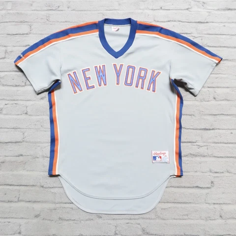 Vintage 90s New York Mets Baseball Jersey Authentic Sewn Rawlings 42 Cover