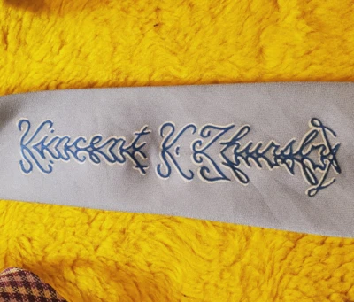 1940s 1950s ~ MENS TIE ~ REVERSE NAME PINSTRIPE ~ GEARHEAD ~ HOT RAT ROD ~ 52" - Image 1 of 3