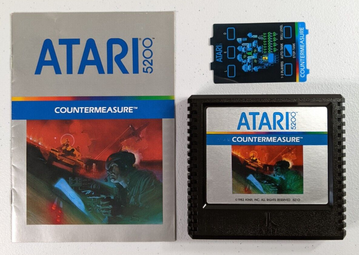Countermeasure (Atari 5200)  Cart +Manual +REPRO Overlay  Clean Tested Works
