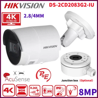 Hikvision DS-2CD2083G2-IU 4K 8MP AcuSense IR POE Bullet IP Camera Mic IP67 Fixed - Image 1 of 4