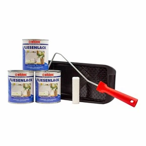 Lackierset 3 Dosen Wilckens Fliesenlack Fliesenfarbe Cremeweiß 24m² (11,11€/1l) - Bild 1 von 2
