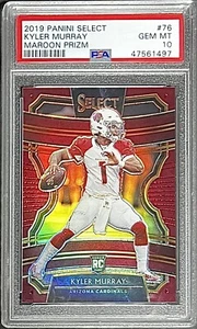 2019 Select MAROON /149 #76 Kyler Murray Rookie RC PSA 10 GEM MT Cardinals - Picture 1 of 5