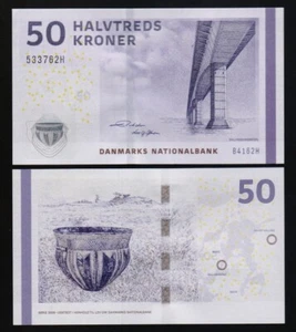 DENMARK: B935h P#65h 50 Danish Kroner (2016) Uncirculated Banknote. - Picture 1 of 1