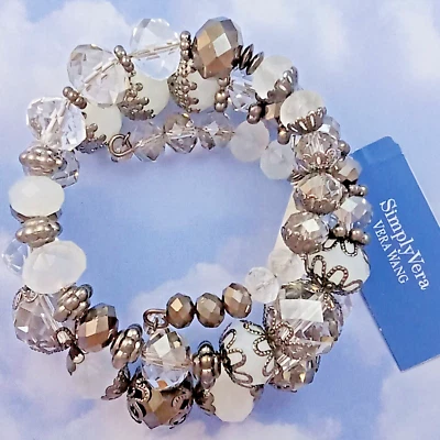 Pulsera bobina envolvente de cristal facetado SimplyVera Vera Wang - Nueva con etiquetas Foto 1 de 4