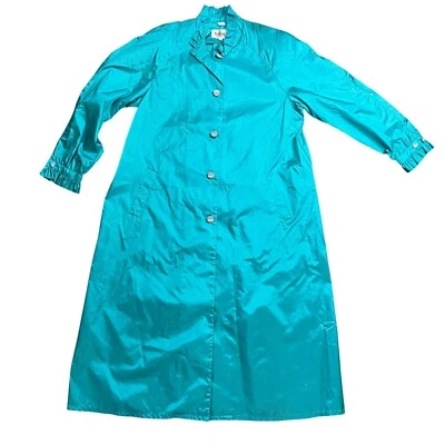Vintage Totes Rain Jacket Trench Coat Women's Size 16 Ruffle Collar Nylon FLAW - Image 1 of 4