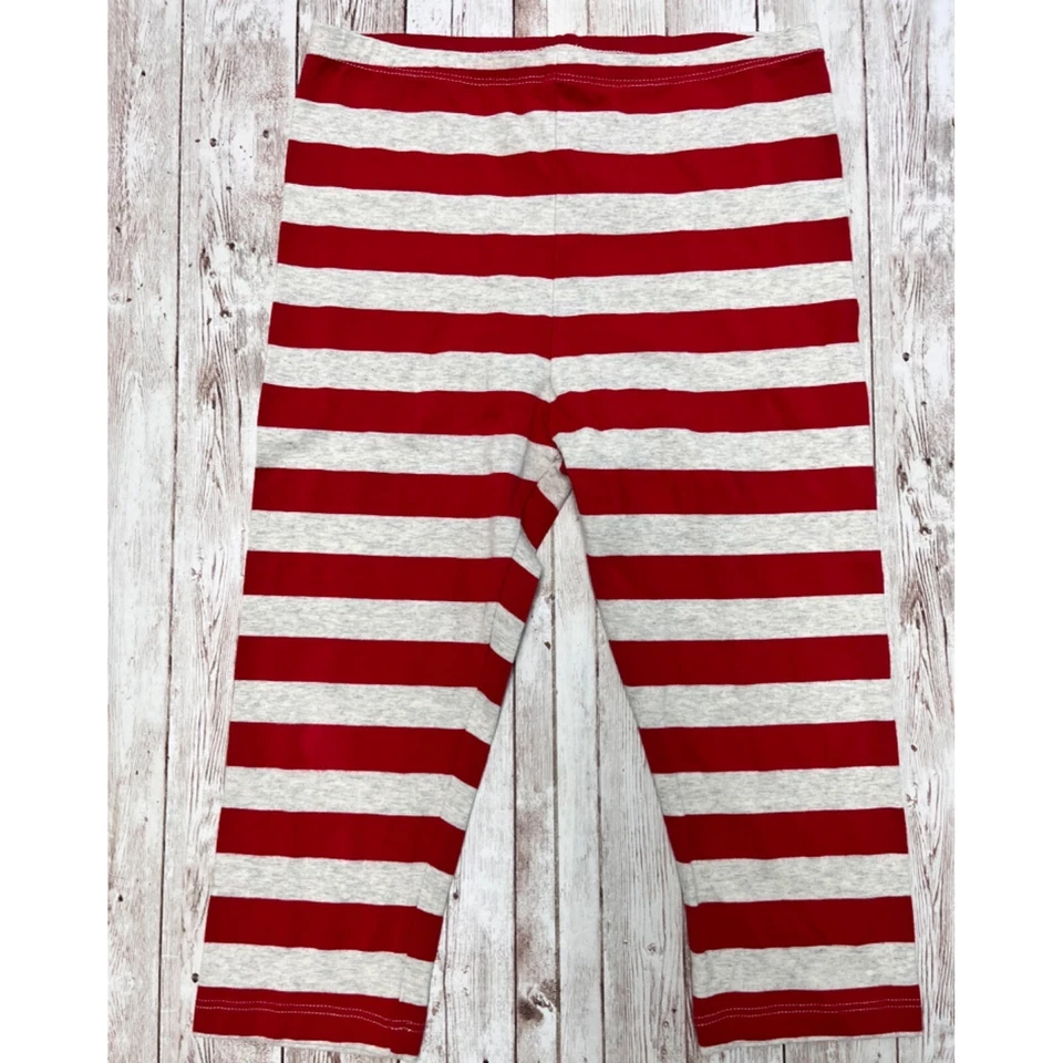 Leggings recortados de algodón orgánico a rayas rojas talla 12 Paper Wings Foto 1 de 4