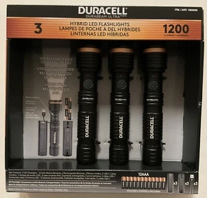 Duracell Durabeam Flashlight Ultra Recharable Or AAA Batteries 1200 Lumens 3 Pk - Picture 1 of 3