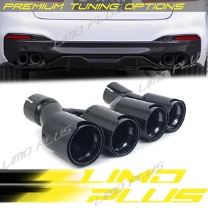 Carbon Fiber Exhaust Tips For BMW G30 530i 540i M Sport Muffler Pipes 2017-2023 - Picture 1 of 10