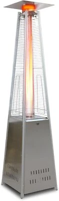 CARSTY Patio Heater Pyramid 42,000 BTU Wheels Stainless Steel Outdoor Commercial