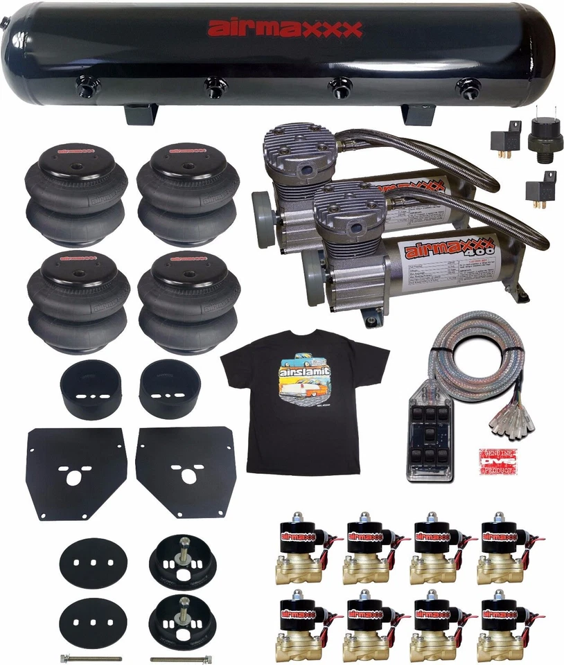 Air Ride Kit 2600 包 3/8 阀门透明 7 开关背心衬衫适合 63-72 雪佛兰 C10 — 第 1/4 张图片