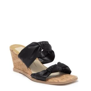 DOLCE VITA Naji Knotted Cork Wedge Mule Sandal, Size 11, Black, NWT - Picture 1 of 11