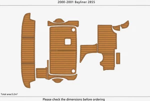 2001 Bayliner 2855 Swim Platform Cockpi Boat EVA Foam Faux Teak Deck Flooring - Bild 1 von 21