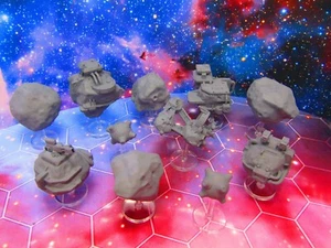 11 piezas Asteroide Space Ore Mines Starfinder Fleet Scale Starship Mini Miniatura - Imagen 1 de 9