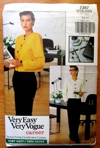 VOGUE Sewing pattern NO. 7367 LADIES JACKET &, PANTS 6,8,10 - Picture 1 of 2