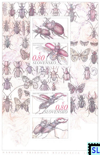 Slovakia Stamps 2014, Nature Protection, Beetles, MS - Image 1 of 1