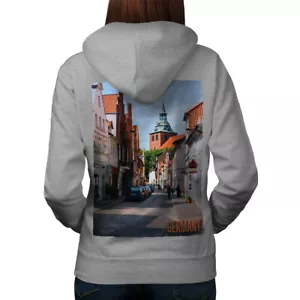 Wellcoda Germany Small Street Womens Hoodie, German Design on the Jumpers Back - Picture 1 of 10