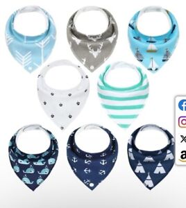 Yoofoss Baby Bibs 8 Pack Baby Bandana Drool Bibs Soft and Breathable for Boys