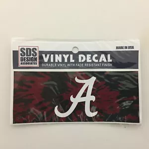 Alabama Crimson Tide Vinyl Decal Script White A With Tie Dye Pattern 6" Width - Picture 1 of 3