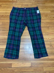 Old Navy Pajama Lounge Pants Womens Sz XXL 2XL Blue Green Plaid Flannel NWT - Picture 1 of 6