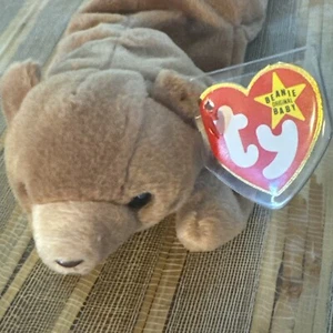 RARE RETIRED 1993 TY BEANIE BABY CUBBIE THE BEAR W PVC PELLETS/ERRORS Original 9 - Picture 1 of 10