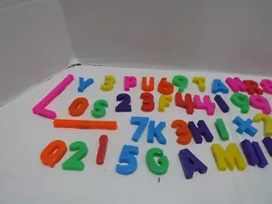 MIXED BAG OF COLORFUL MAGNETIC LETTERS AND NUMBERS - Picture 1 of 7