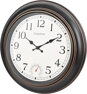 Chic 18" Waterproof Wall Clock with Retro Design - Perfect for Indoor/Outdoor - Picture 1 of 10