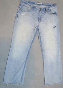 BKE Buckle Jeans Mens Tyler 36R (36x32) Blue  Straight Denim Thick Stitch Medium - Picture 1 of 15