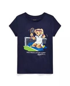 Polo Ralph Lauren Big Girls US Open Polo Bear Jersey T-shirt sz 5y - Picture 1 of 6