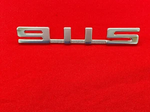 PORSCHE "911S" REAR DECK LID EMBLEM ?GLOVE BOX EXCELLENT SILVER/CHROME FREE SHIP - Picture 1 of 4