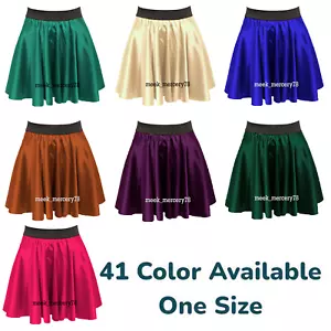 Women Mini Skirt Color Sexy Short Skirt Casual Wear Satin Party Wear S11 - Picture 1 of 44