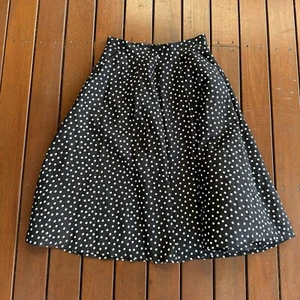 Portmans Size 8 A Line Skirt Black White Polka Dot Business Cocktail - Picture 1 of 8