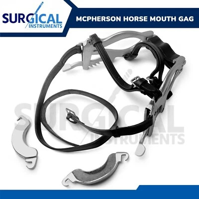 Equine Dental Speculum Horse Mouth Gag Stainless Leather McPherson German Grade