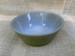 Anchor Hocking Fire King Round White Milk Green Glass Round Cereal Bowl - Picture 1 of 7