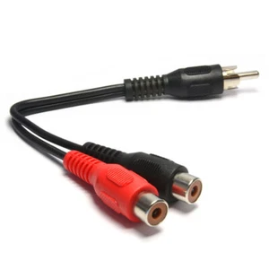 Câble adaptateur répartiteur audio double prise phono mâle RCA vers 2 x prises femelles - Photo 1/10
