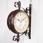 Decorative Iron Wall Clock with Antique Parchment Face and 360 Degree Rotation