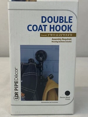 LDR Pipa Decoración Bata Toalla Llaves Doble Abrigo Gancho364 12HOOKV2-BK Negro Nuevo  Foto 1 de 4