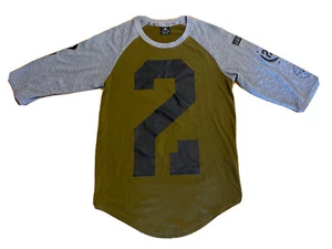 Womens Jordan 23 Shirt Cotton Poly Rayon 3/4 Sleeve Size Olive Black Gray Small - Picture 1 of 8