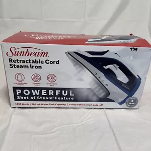 Sunbeam 1700W Steam Iron with Retractable Cord and Shot of Steam Feature - Picture 1 of 3