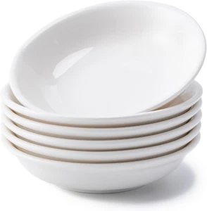 6 Pack Dip Bowls, 3 OZ Ceramic Soy Sauce Dish, White Dipping Sauce Bowls Small D - Picture 1 of 7