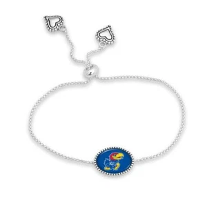 Kansas Jayhawks Kennedy Bracelet Adjustable Slider Bead Jewelry Licensed KU - Picture 1 of 1