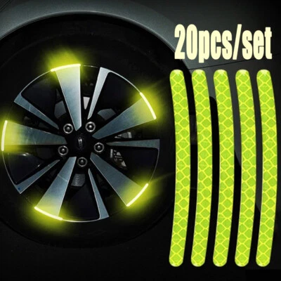 20 Piezas Pegatinas Reflectantes Coche Motor Rueda Buje Llanta Rayas Cinta Calcomanía Accesorios Foto 1 de 4