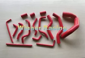 Fit Jaguar XJS XJ-S V12 5.3L 6.0L 1976-1996 silicone radiator + heater hose RED - Picture 1 of 2