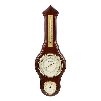 Banjo Wall Weather Station Barometer Thermometer Hygrometer Sheraton Style 40cm - Image 1 of 2
