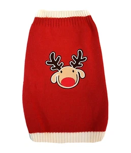 Top Paw Hundepullover groß Rudolph rote Nase Rentier bestickt Urlaub Haustier Mantel - Bild 1 von 4